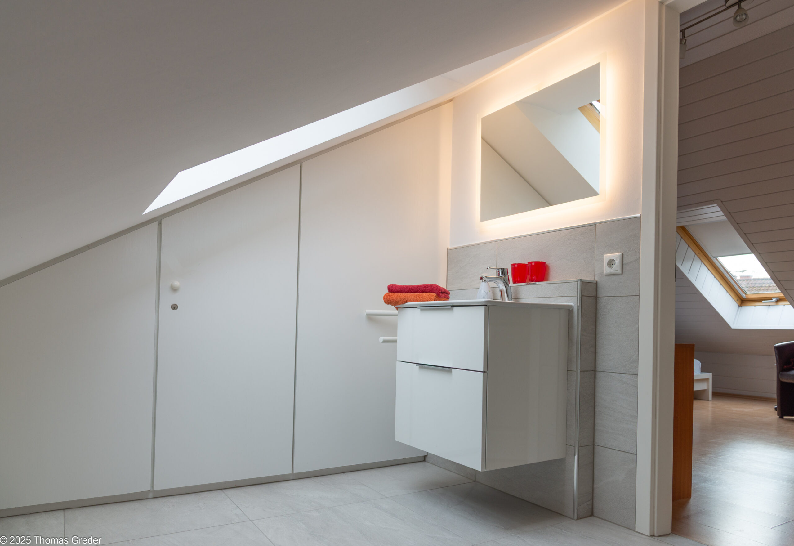 Bad im Obergeschoss - Ferienhaus Greder