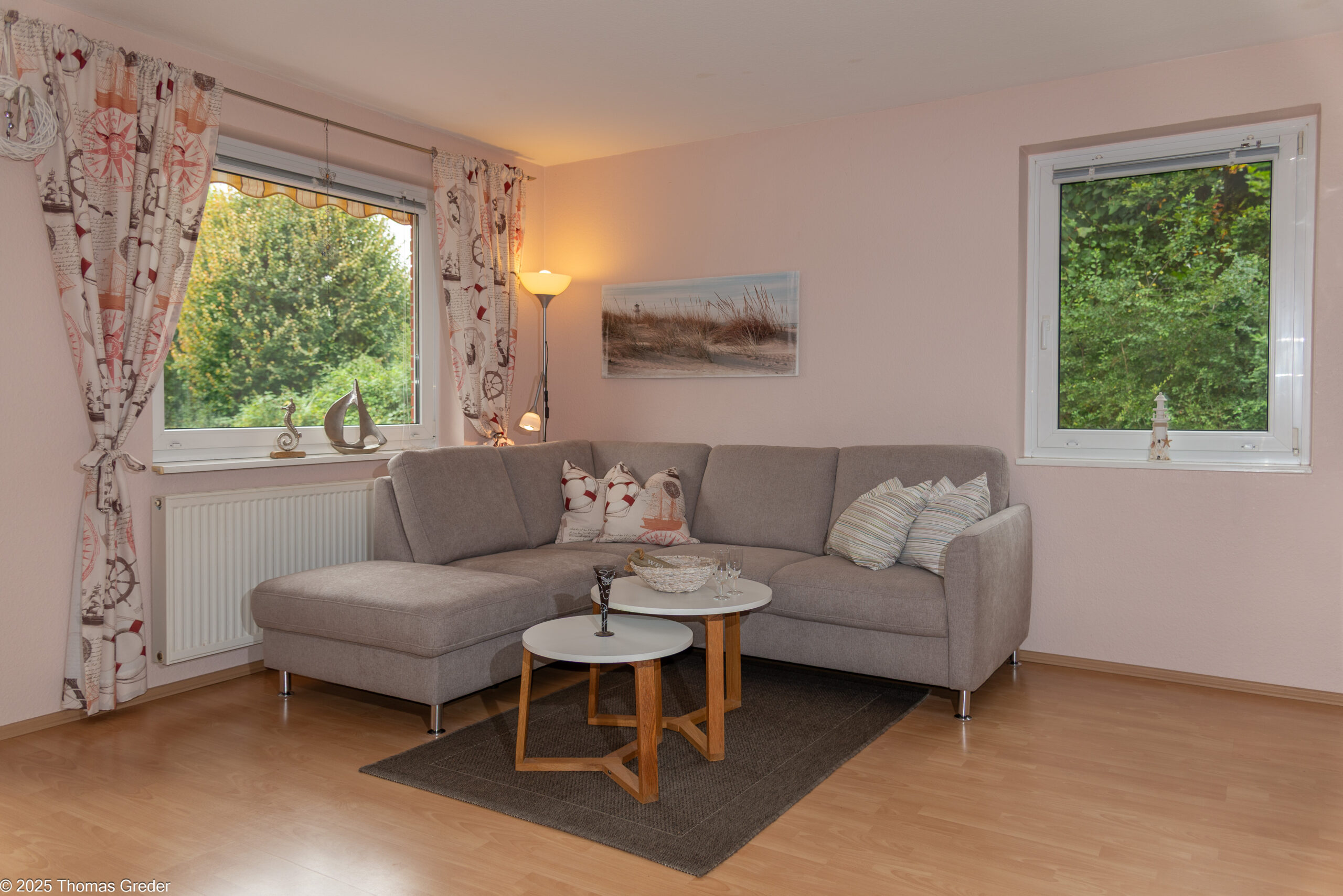 Fereienhaus Greder Boltenhagen Wohnzimmer mit neuer Couch